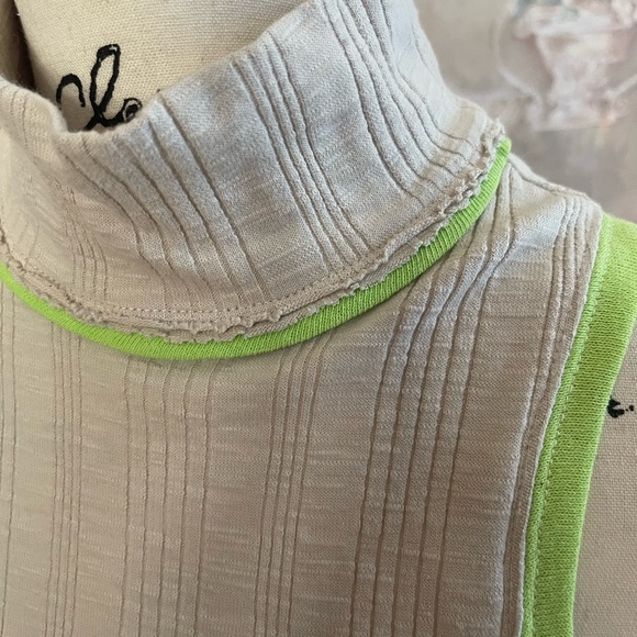 FREE PEOPLE MARLEY MOCK NECK RACER BACK TOP MEDIUM TAN LIME - Picture 7 of 7